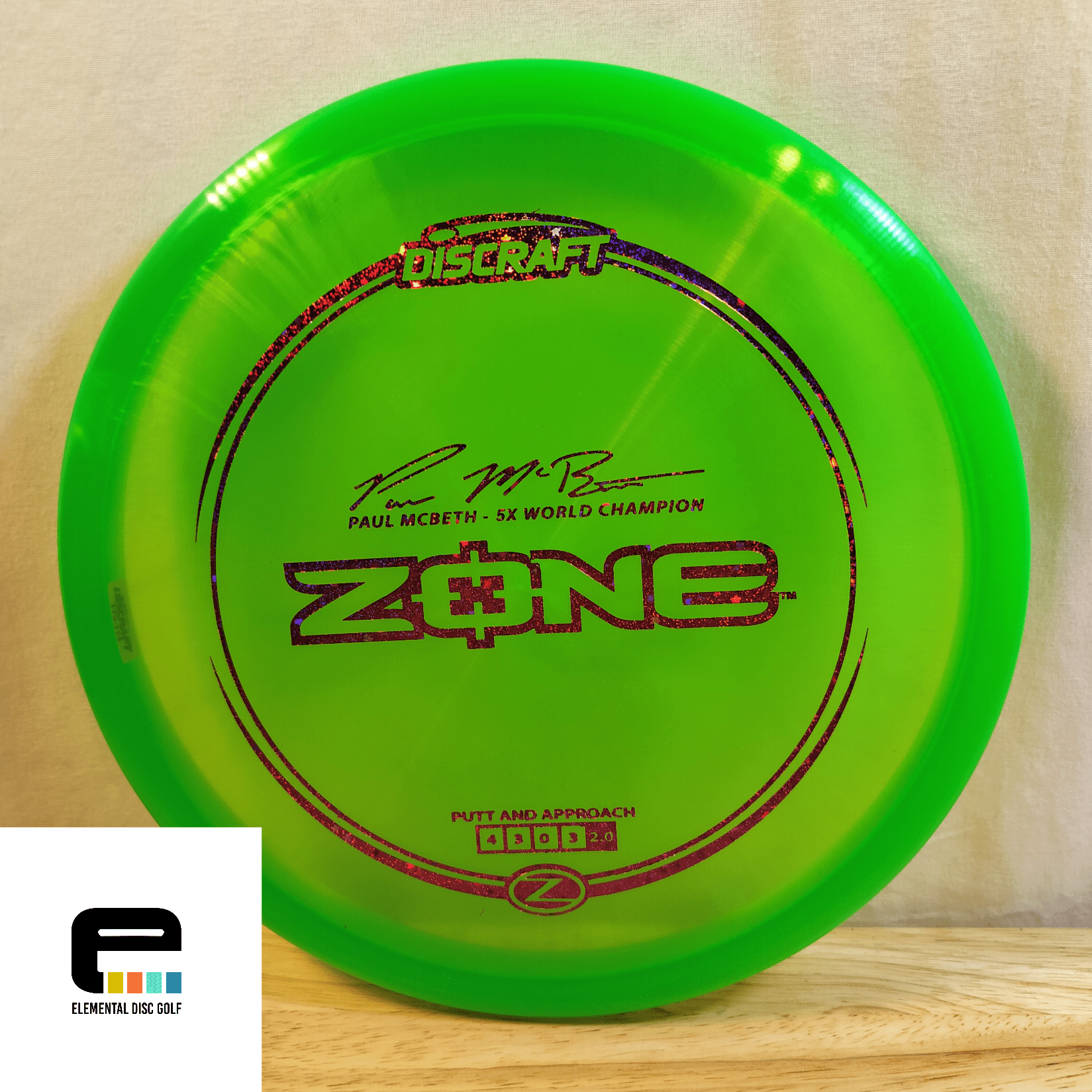 Discraft Z Zone (Paul McBeth 5x) 4/3/0/3 - Elemental Disc Golf
