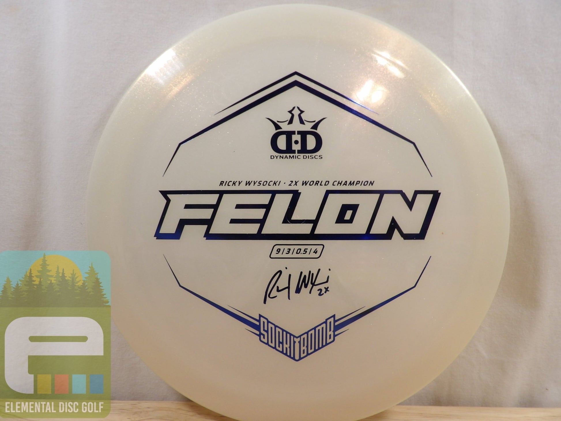 Dynamic Discs Lucid Ice Glimmer Felon (Ricky Wysocki) - Elemental Disc Golf
