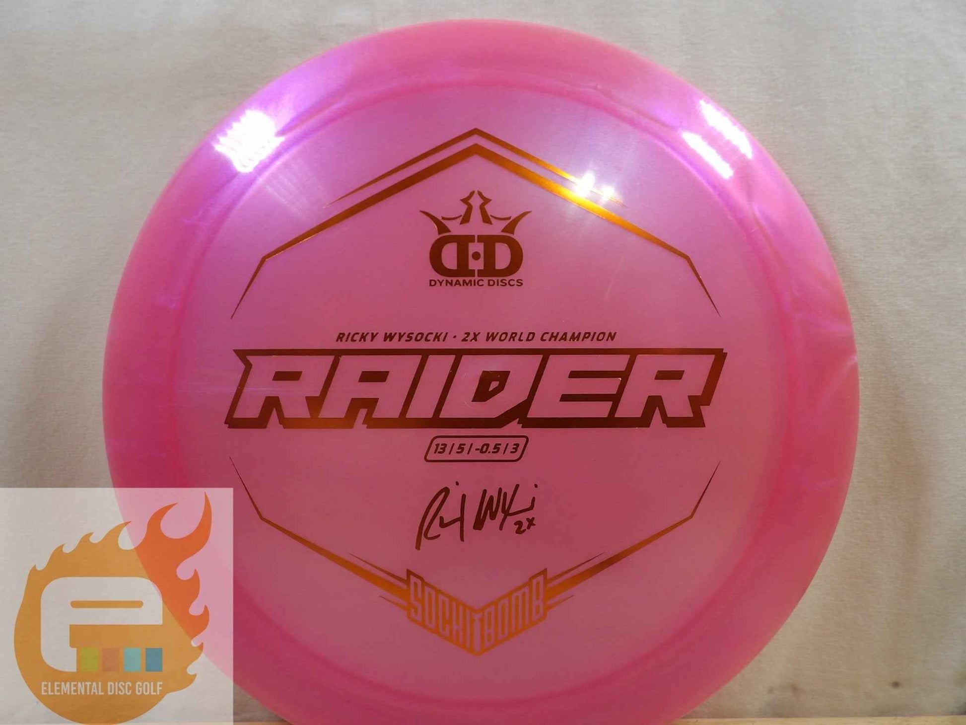 Dynamic Discs Lucid Ice Glimmer Raider (13/5/-0.5/3) - Ricky Wysocki - Elemental Disc Golf