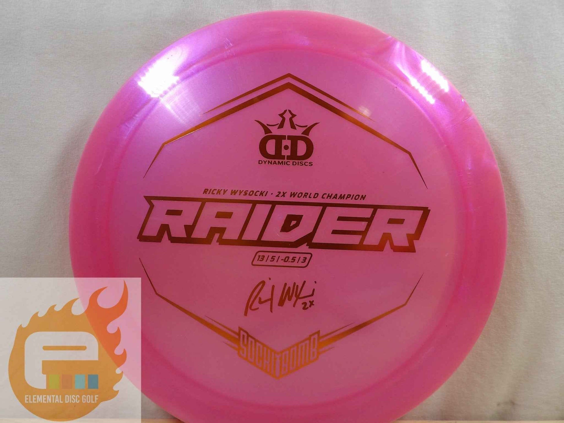 Dynamic Discs Lucid Ice Glimmer Raider (13/5/-0.5/3) - Ricky Wysocki - Elemental Disc Golf