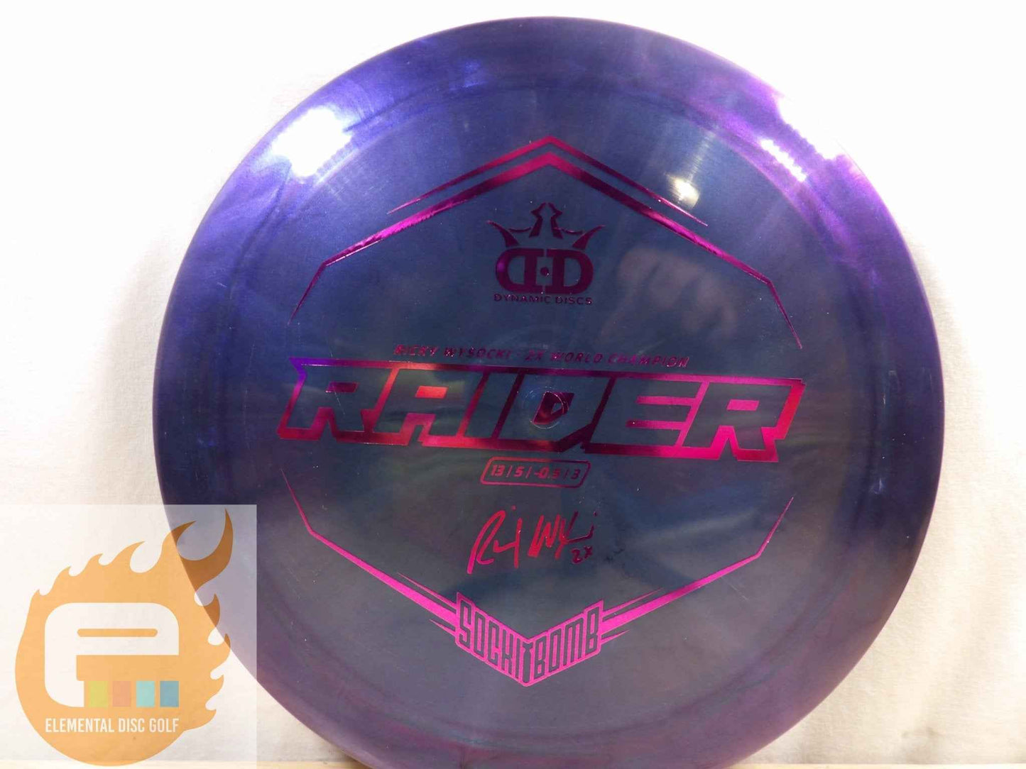 Dynamic Discs Lucid Ice Glimmer Raider (13/5/-0.5/3) - Ricky Wysocki - Elemental Disc Golf