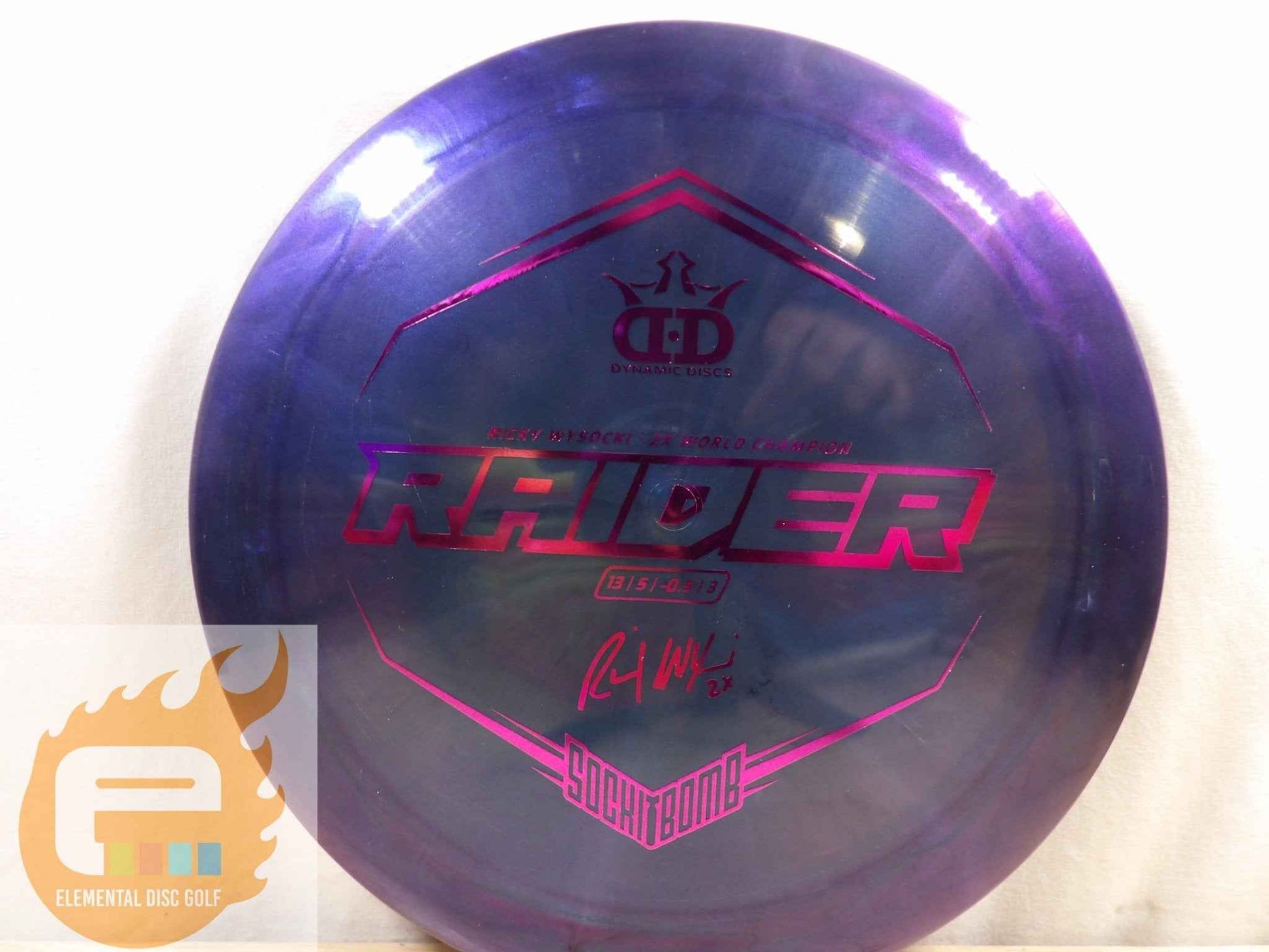 Dynamic Discs Lucid Ice Glimmer Raider (13/5/-0.5/3) - Ricky Wysocki - Elemental Disc Golf