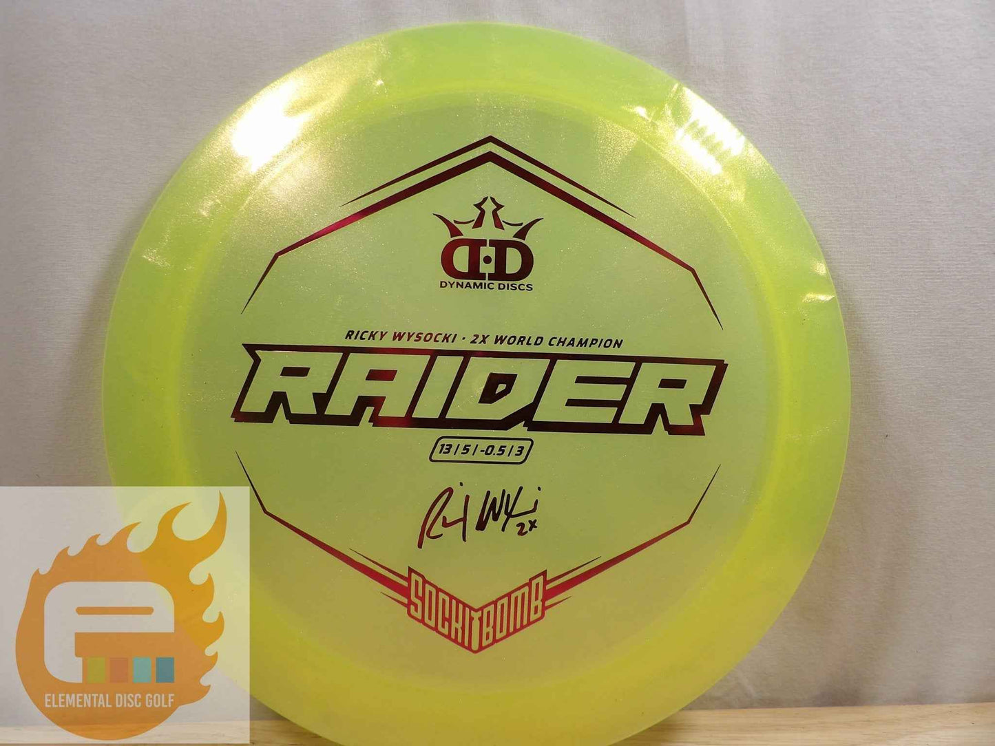 Dynamic Discs Lucid Ice Glimmer Raider (13/5/-0.5/3) - Ricky Wysocki - Elemental Disc Golf