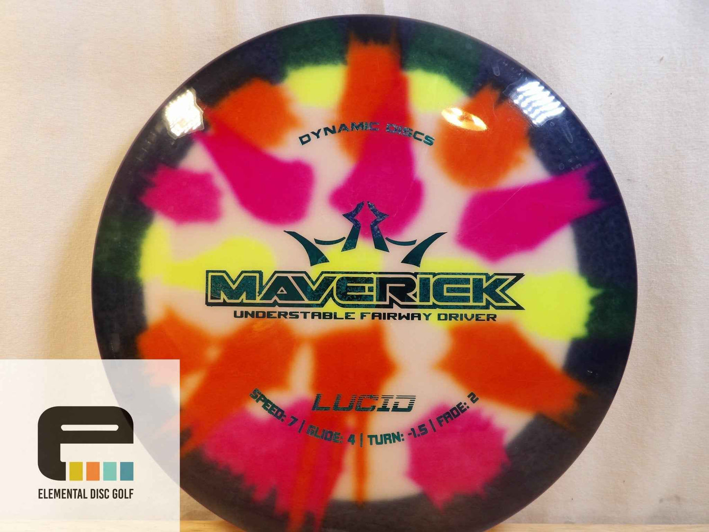 Dynamic Discs Lucid Mydye Maverick (7/4/-1.5/2) - Elemental Disc Golf