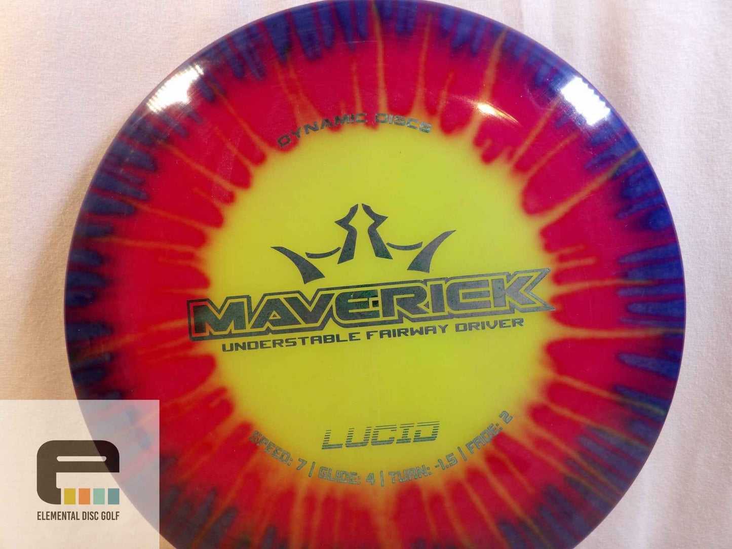 Dynamic Discs Lucid Mydye Maverick (7/4/-1.5/2) - Elemental Disc Golf