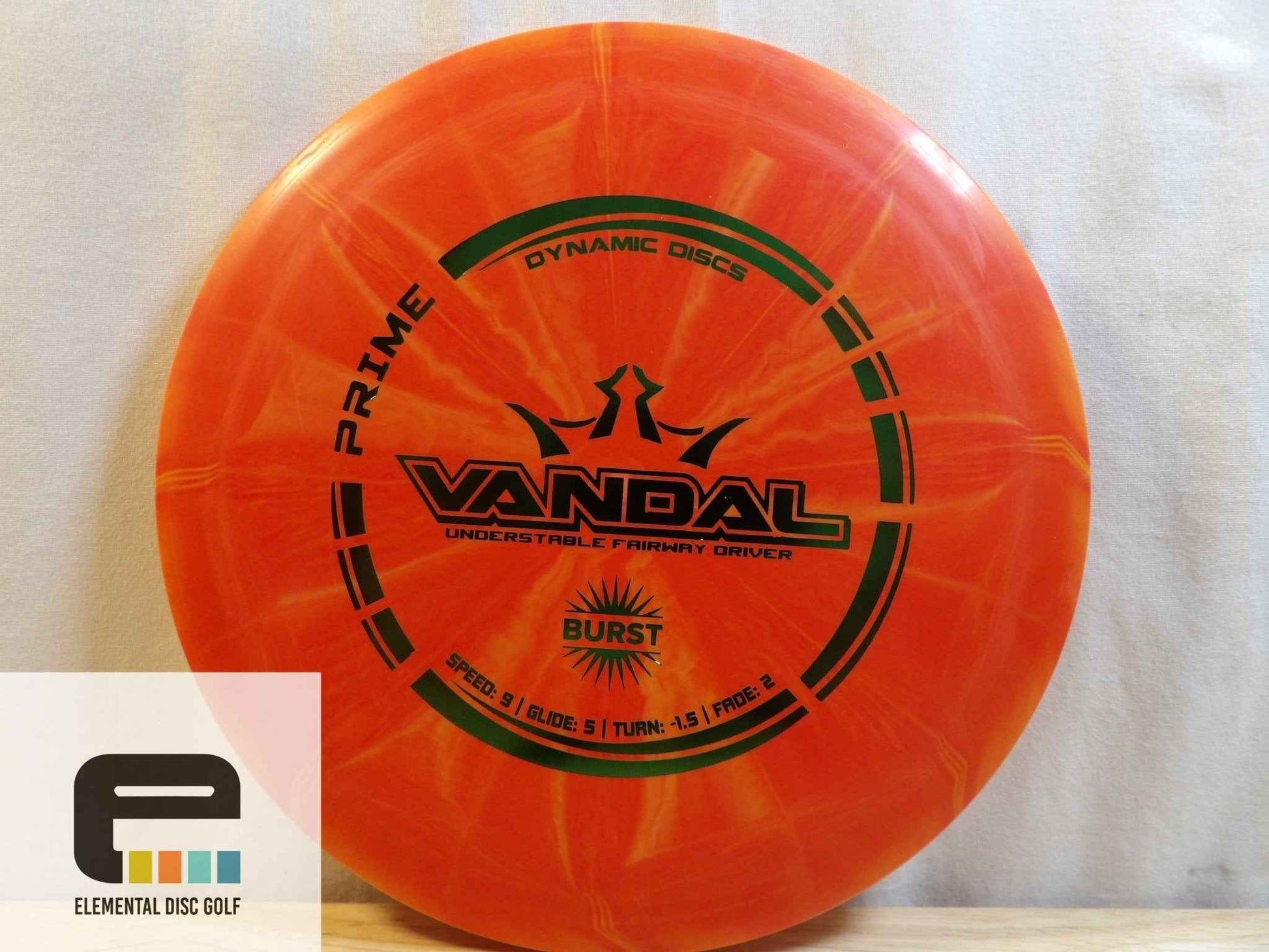 Dynamic Discs Prime Burst Vandal (9/5/-1.5/2) - Elemental Disc Golf