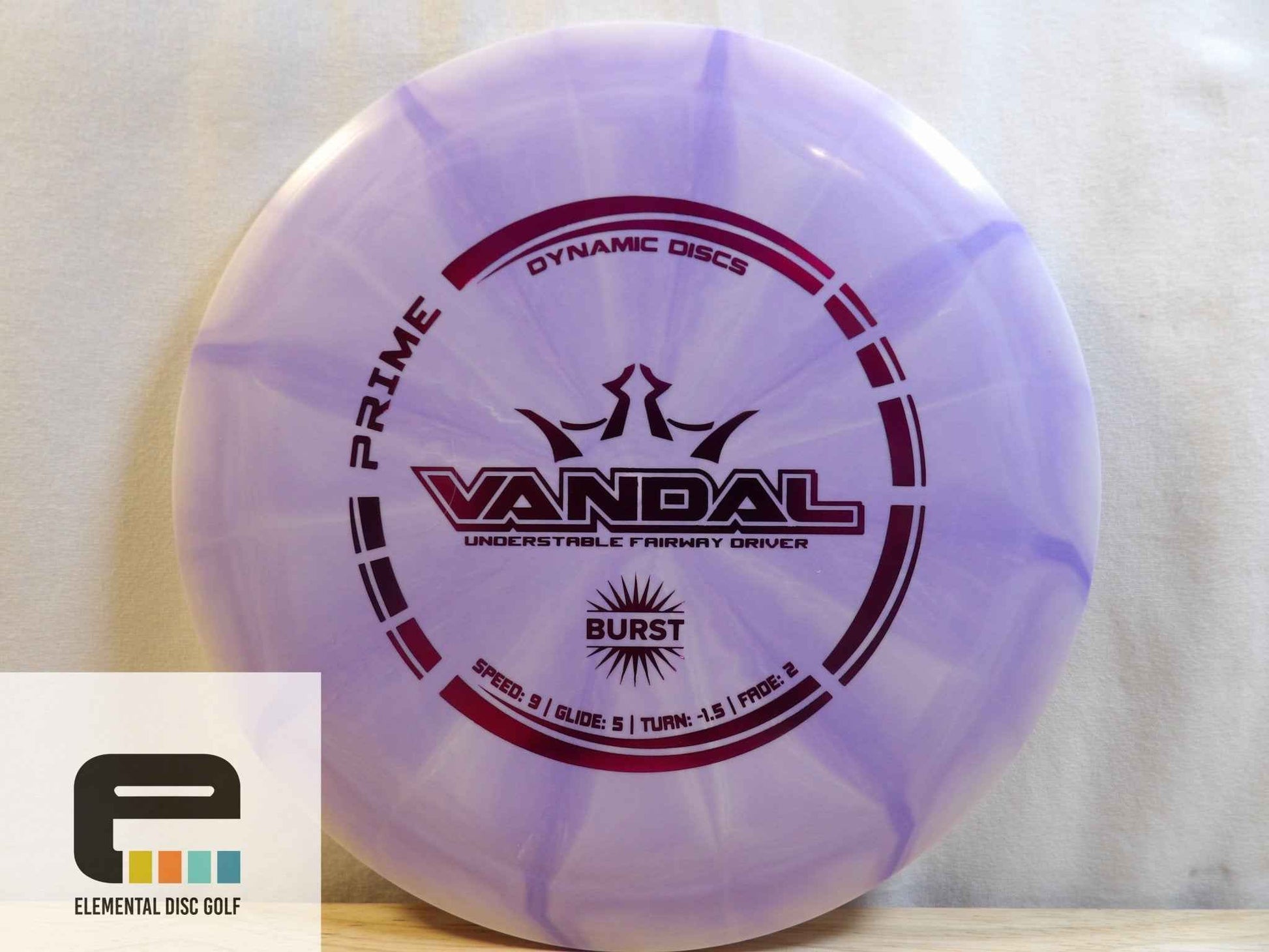 Dynamic Discs Prime Burst Vandal (9/5/-1.5/2) - Elemental Disc Golf