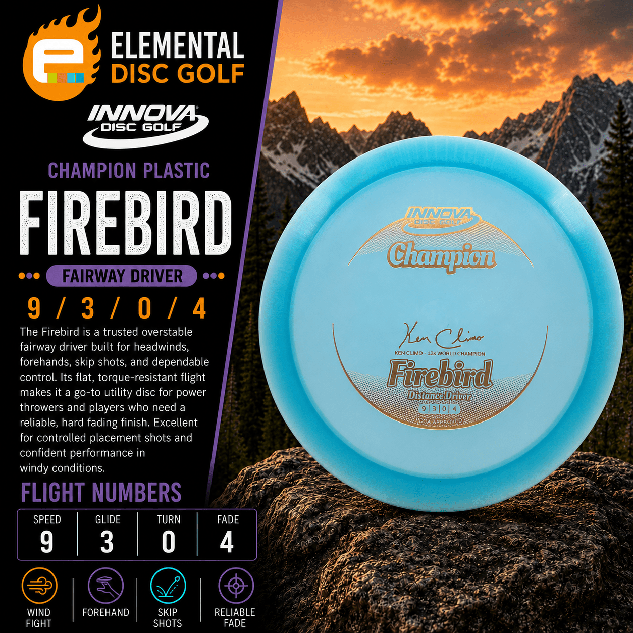 Innova Champion Firebird (9/3/0/4) - Elemental Disc Golf