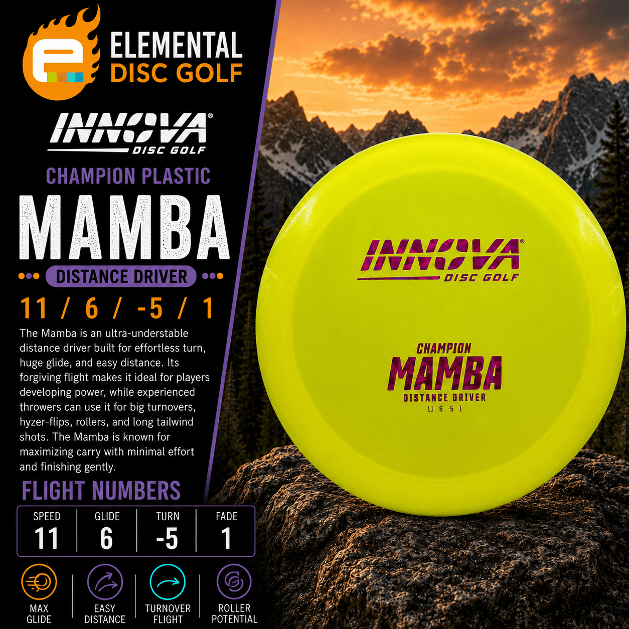 Innova Champion Mamba (11/6/-5/1) - Elemental Disc Golf