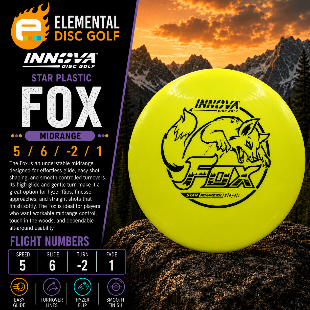 Innova Star Fox ( 5 / 6 / -2 / 1 ) - Elemental Disc Golf
