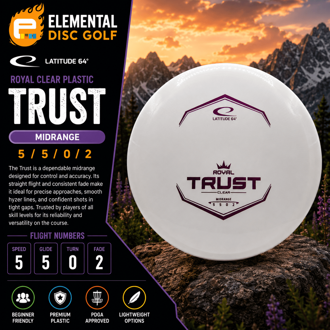 Latitude 64 Royal Clear Trust (5/5/0/2) - Elemental Disc Golf