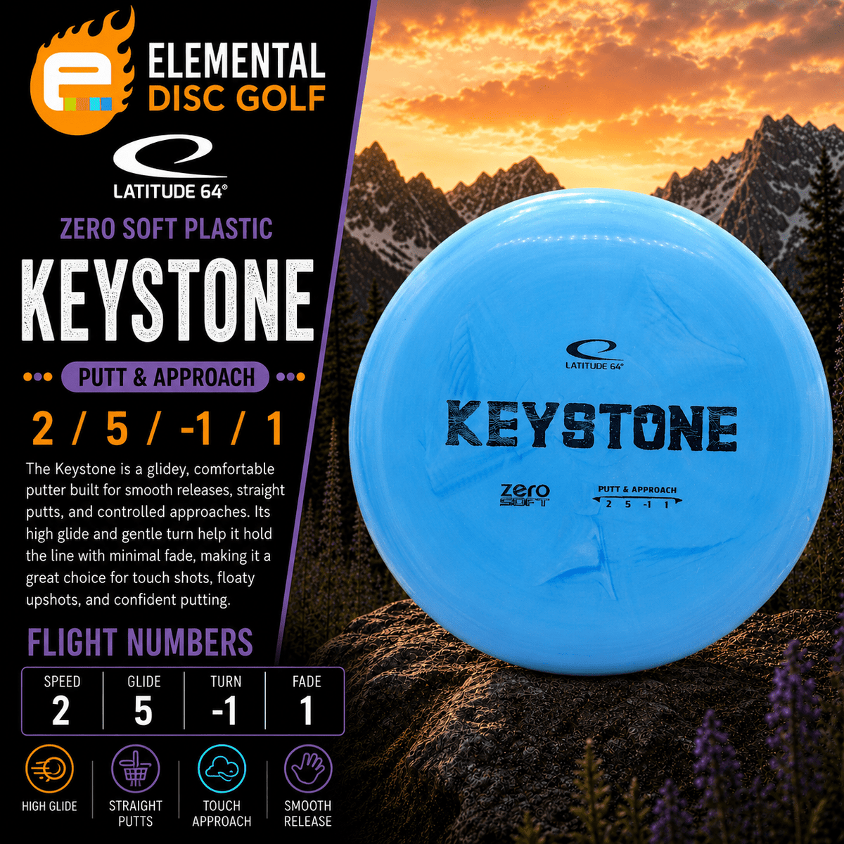Latitude 64 Zero Soft Keystone (2/5/-1/1) - Elemental Disc Golf