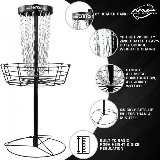 MVP Black Hole Precision Disc Golf Basket - Elemental Disc Golf