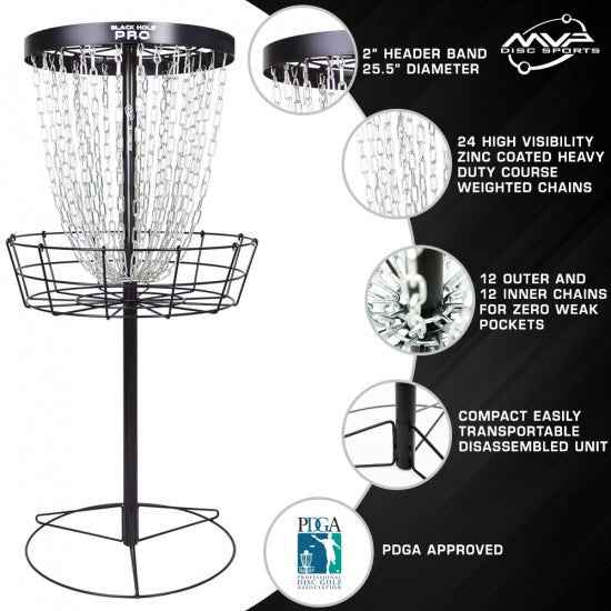 MVP Black Hole Pro Disc Golf Basket - Elemental Disc Golf