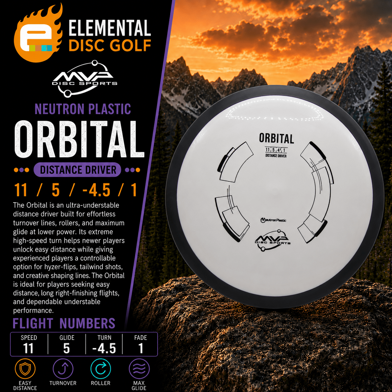 MVP Neutron Orbital (11/5/-4.5/1) - Elemental Disc Golf