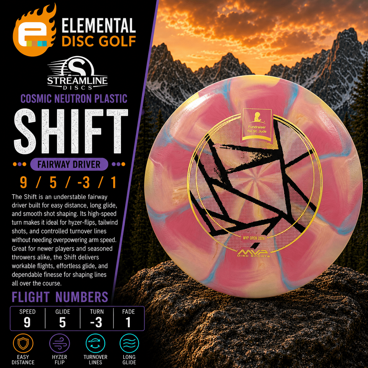 Streamline Cosmic Neutron Shift (9/5/-3/1) - Elemental Disc Golf
