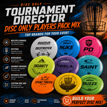 Tournament Director Players Packs of Base Plastic Discs - Mixed Brands - Elemental Disc Golf