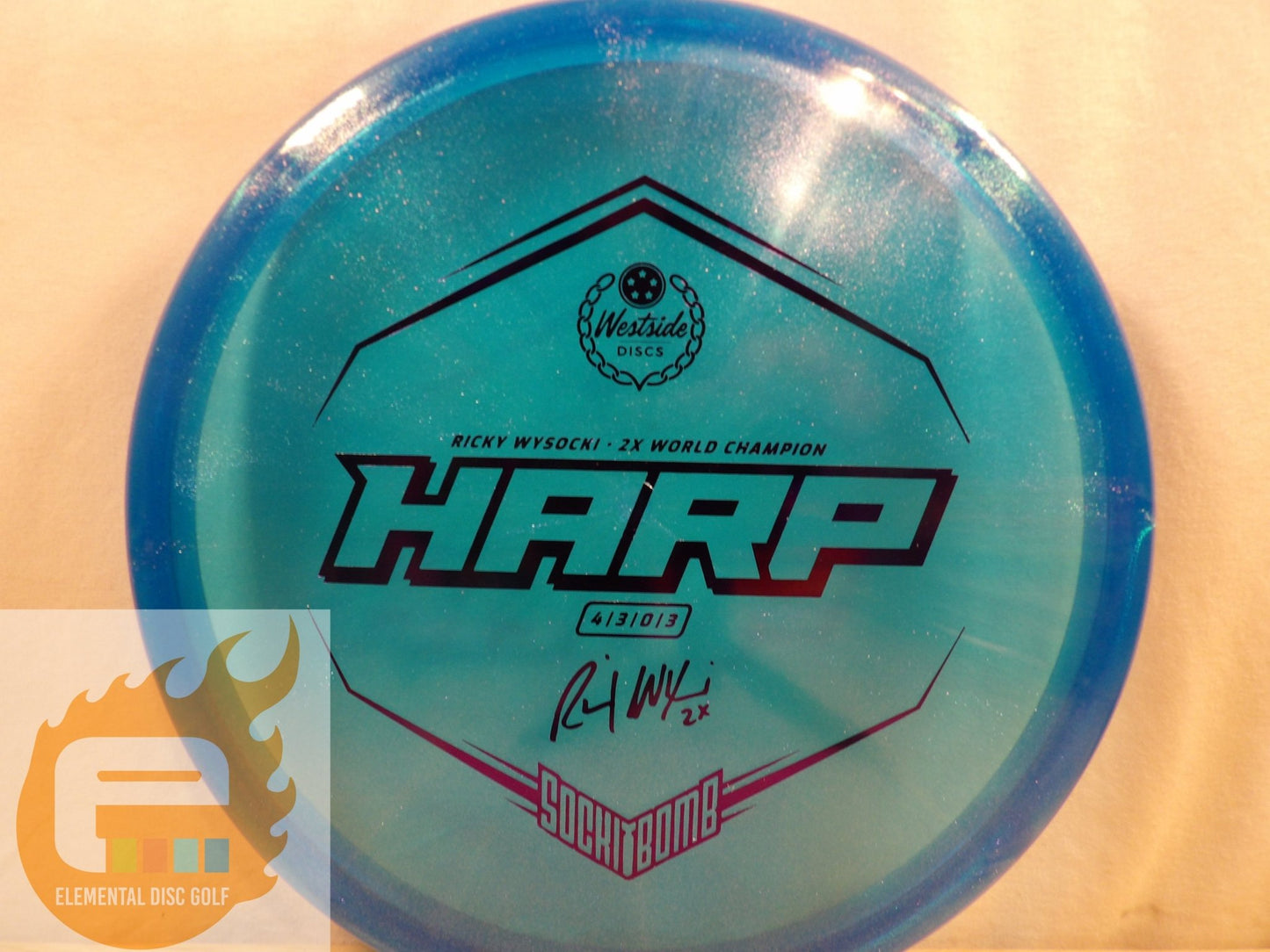 Westside Vip Ice Glimmer Harp - Ricky Wysocki (4/3/0/3) - Elemental Disc Golf