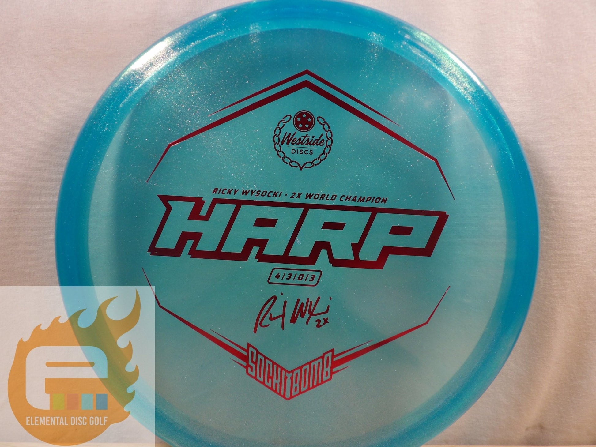 Westside Vip Ice Glimmer Harp - Ricky Wysocki (4/3/0/3) - Elemental Disc Golf